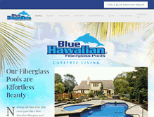 Tablet Screenshot of bluehawaiianfiberglasspools.com